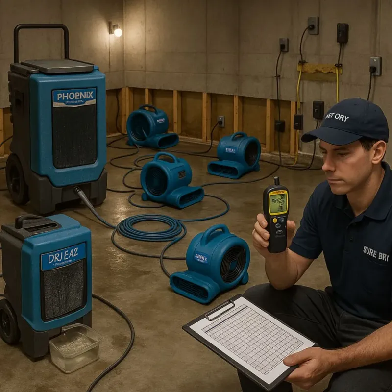 Structural Drying and Dehumidification process in Richland, WA